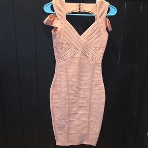 Elegant Pale Pink Bandage Dress